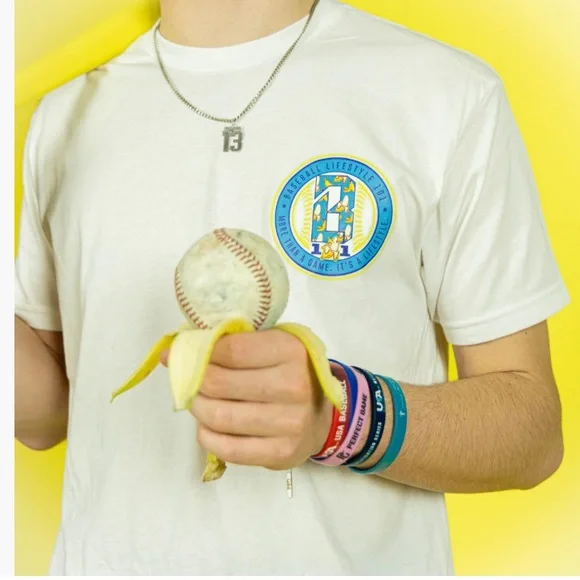 White Tee with Green Graphic - Picture 3 of 10